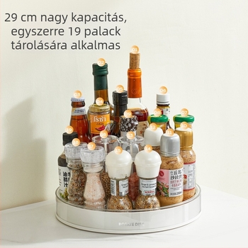 Konyhai forgatható fűszer- és ízesítő tartó sóhoz, szójaszószhoz és ecethez