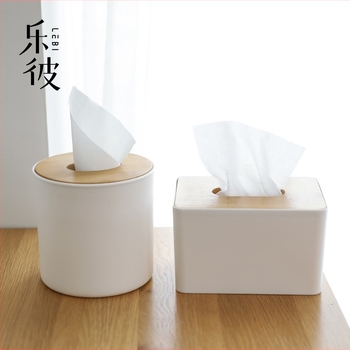 Bambuszfedelű zsepiadagoló doboz, nappaliba és kávéasztalra, minimalist dizajn