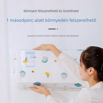 Légkondicionáló porvédő huzat teljes fedéssel, mosóható, textilborítás, minimalistás karikatúra dizájn