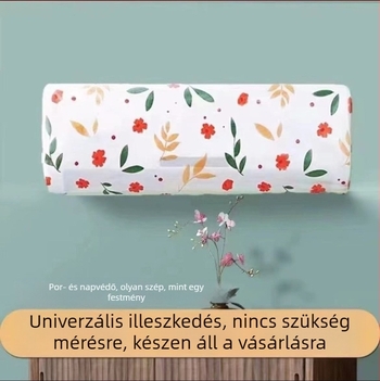 Légkondicionáló porvédő huzat teljes fedéssel, mosóható, textilborítás, minimalistás karikatúra dizájn