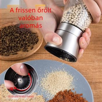 Kézi borsdaráló fekete és fehér bors számára – kompakt konyhai fűszeres tartály