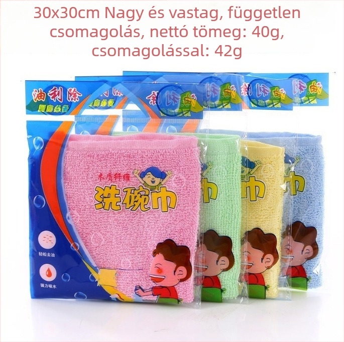 Nagy méretű, vastag mosogatótörlő rongy fa rostból, zsírt felitató, 30x30 cm
