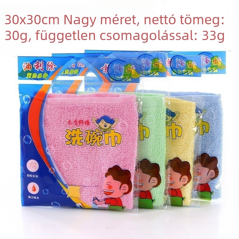 Nagy méretű, vastag mosogatótörlő rongy fa rostból, zsírt felitató, 30x30 cm