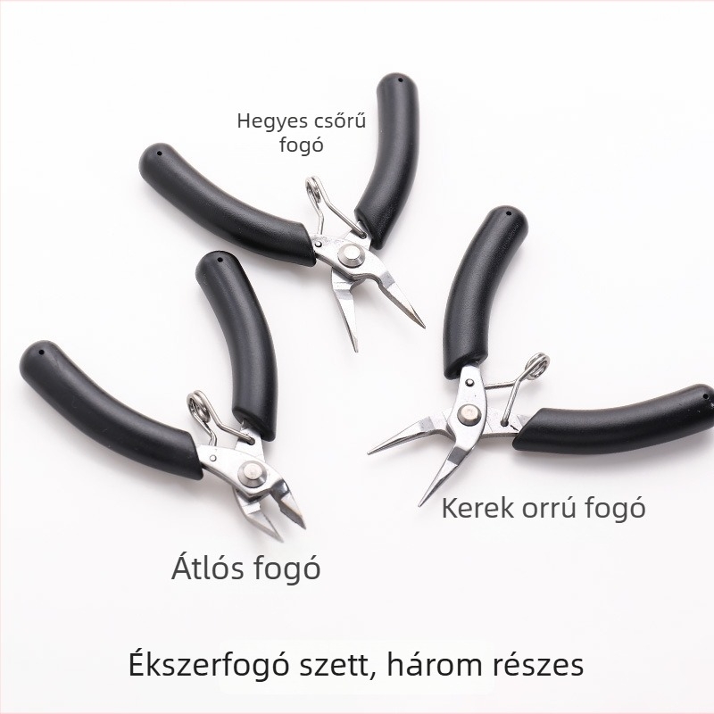 Ékszerfogók készlet: diagonális fogó és hosszú orrú fogó kézműves karkötők és nyakláncok készítéséhez