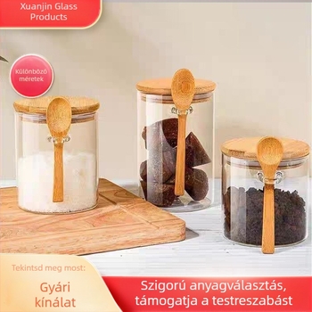 Kör alakú tárolóüvegek boroszilikát üvegből, lezárhatóak, élelmiszer-minőségű