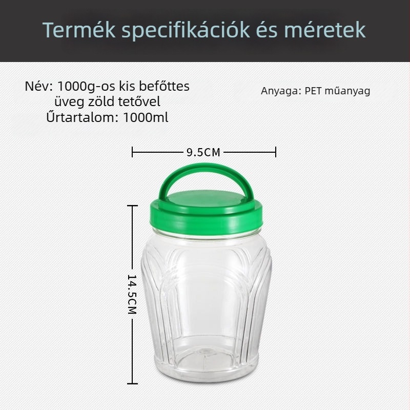 Átlátszó PET műanyag mézesüveg, kis tárolóedény