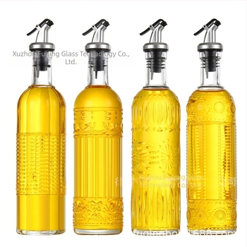 Üvegből készült fűszerező adagoló üveg, 500 ml, olaj, szójaszósz és ecet számára