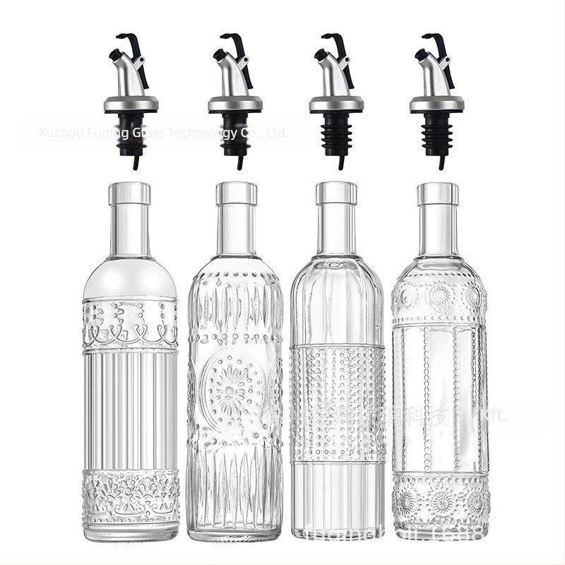 Üvegből készült fűszerező adagoló üveg, 500 ml, olaj, szójaszósz és ecet számára