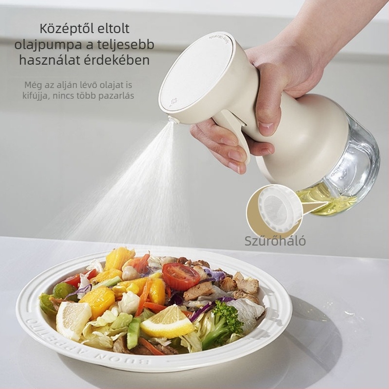 Hosszú üvegű olajspray-palack olívaolajhoz – konyhai és grill használatra