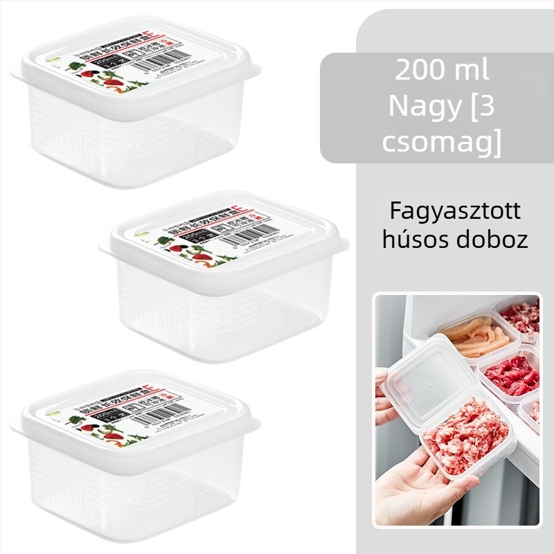 Élelmiszer-minőségű hűtő- és fagyasztós tároló doboz zárt rekeszekkel szószok és fagyasztott hús számára