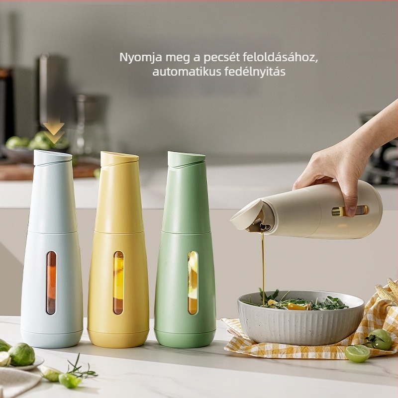 Konyhai üveg olajtartó automata nyitás-zárás és fényvédő kialakítással, élelmiszer-minőségű