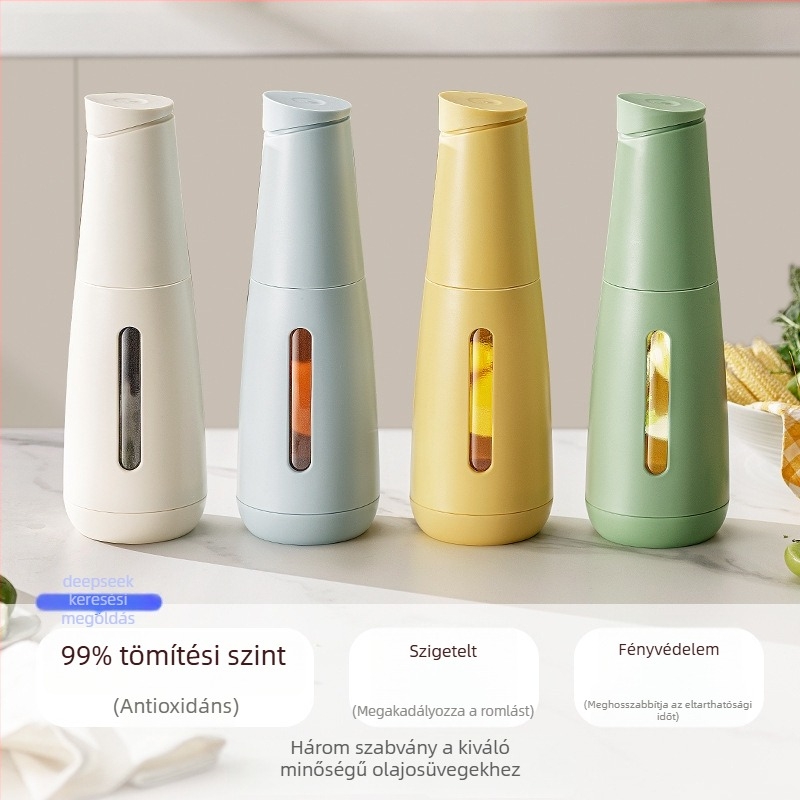 Konyhai üveg olajtartó automata nyitás-zárás és fényvédő kialakítással, élelmiszer-minőségű