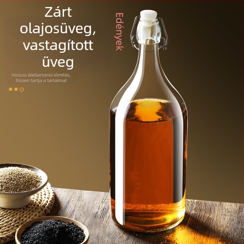 Hőálló üveg szezámolajhoz, zárt üveg, üres palack élelmiszer-minőségű szezámolajhoz