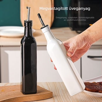 500 ml üveg olívaolajat tároló, nedvességálló és zárható, konyhai használatra