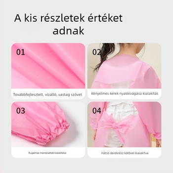 Gyerekeknek készített hosszú ujjú, vízálló és olajálló kötény festéshez és evéshez