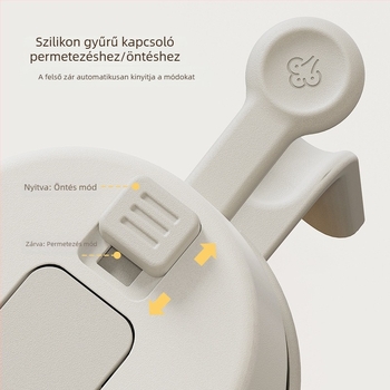 Üveg olajspray-palack integrált automata nyitás-zárás fedéllel, fordított kialakítás, csepegésmentes, kültéri grillezéshez
