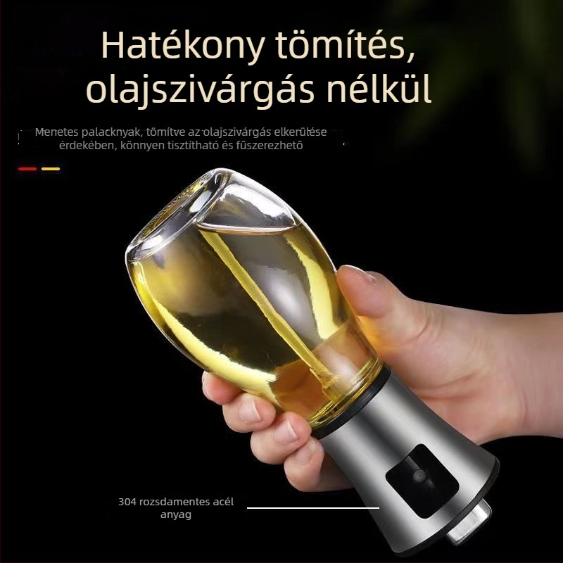 200 ml rozsdamentes acél olajspray palack légsütőhöz, állítható áramlás