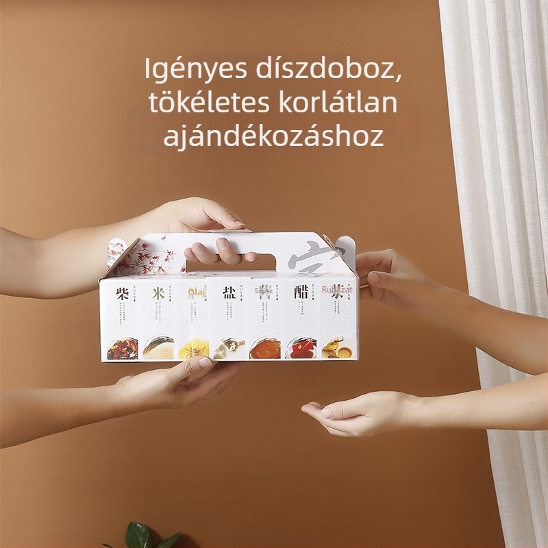 Kerámia fűszertartó készlet sótartóval – modern ajándékdoboz