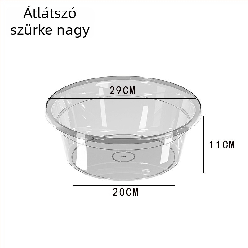 Vastagított átlátszó műanyag mosóedény egyetemi kollégiumhoz, sokoldalú háztartási mosóedény babák, zöldségek és ruhák mosásához