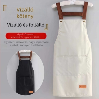Vízálló és olajálló ujjatlan kötény konyhához, uniszex, egyszínű, nagy zseb, letisztult modern dizájn.
