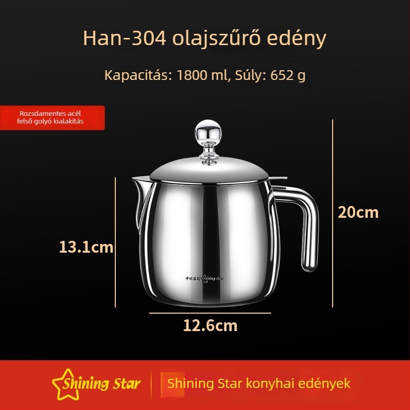 304 rozsdamentes acél olajszűrő edény, nagy kapacitású, fedéllel, szivárgásmentes, olaj kiöntéséhez
