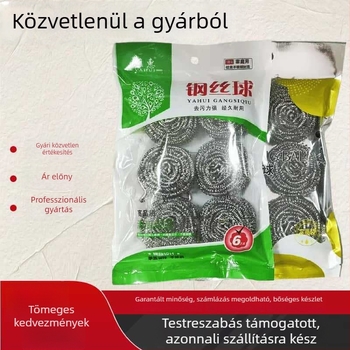 Hat darab rozsdamentes acél tisztító golyó a konyhában, rozsdamentesség, az edények és serpenyők tisztítására, fém felületek tisztítására