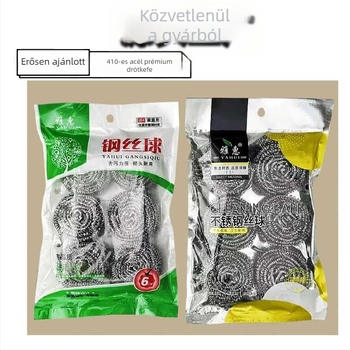 Hat darab rozsdamentes acél tisztító golyó a konyhában, rozsdamentesség, az edények és serpenyők tisztítására, fém felületek tisztítására