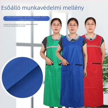 Uniszex konyhai kötény-vest otthonra, szennyeződés elleni, lélegző, vízálló, több színű védő munkaruha