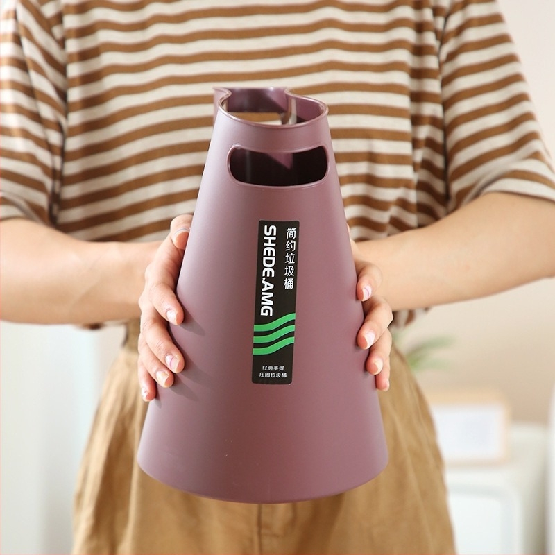 Fogantyús, fedél nélküli műanyag szemetes, hengeralakú, 10 L, háztartási és irodai használatra