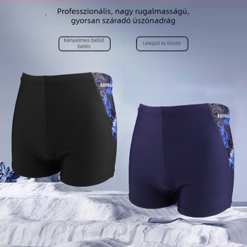 Új férfi úszó rövidnadrág boxer-stílusban, versenyzésre, testreszabható, nagy méretek, gyorsan száradó
