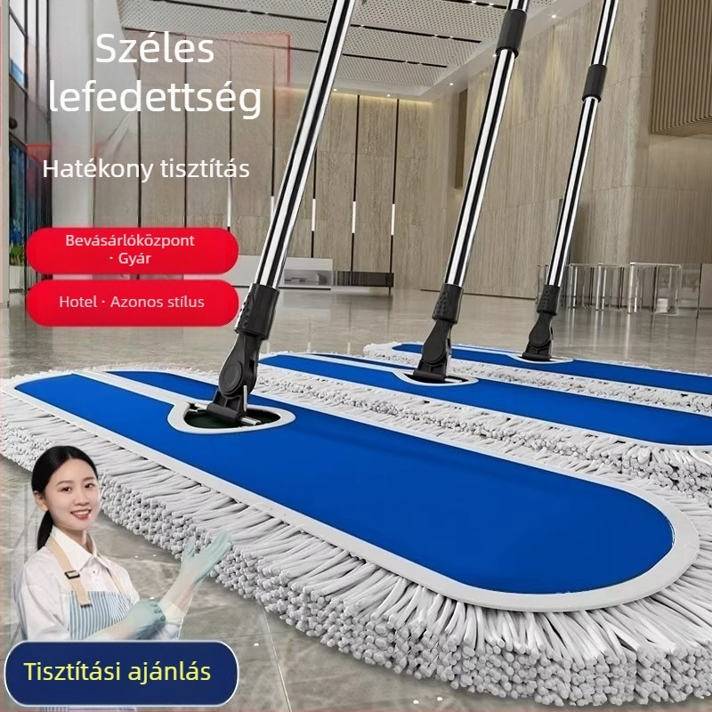 Nagyméretű sík felmosó a tisztításhoz pamutszálas, nedvszívó, széles fej, cserélhető kendőkkel