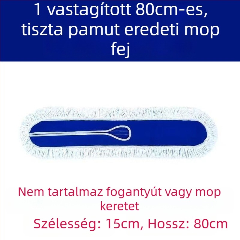 Nagyméretű sík felmosó a tisztításhoz pamutszálas, nedvszívó, széles fej, cserélhető kendőkkel