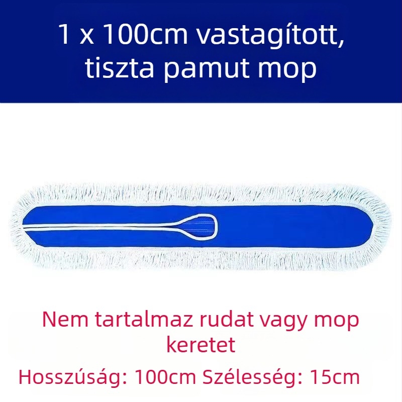 Nagyméretű sík felmosó a tisztításhoz pamutszálas, nedvszívó, széles fej, cserélhető kendőkkel