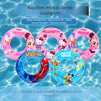Gyerekeknek készült felfújható úszógumi rajzfilm mintával, nyári víziparkhoz, úszó játék, hónalj alatti felborulás elleni kialítás