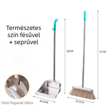 Rozsdamentes acél seprű-lapát készlet, erős, két részes