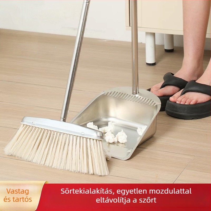 Rozsdamentes acél seprű-lapát készlet, erős, két részes