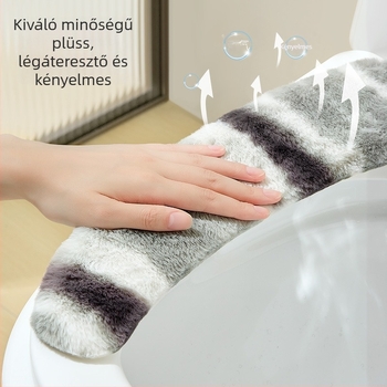 Nyusziszőr és len mintázatú vécéülőke párna, téli dizájn, otthoni használatra, négy évszakos