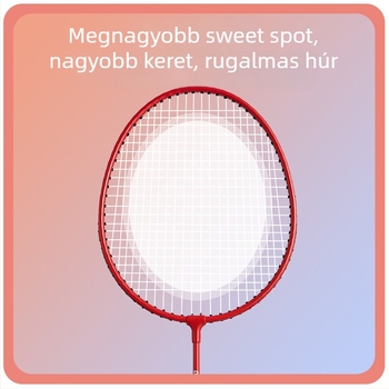 Két badmintonütőből álló készlet, nagy rugalmasságú, tartós ötvözetből, felnőtteknek és gyerekeknek.