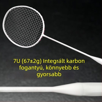 Személyre szabott ultrakönnyű karbon badmintonütő egybeépített nyéllel, 6U–9U méretválaszték