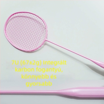 Személyre szabott ultrakönnyű karbon badmintonütő egybeépített nyéllel, 6U–9U méretválaszték