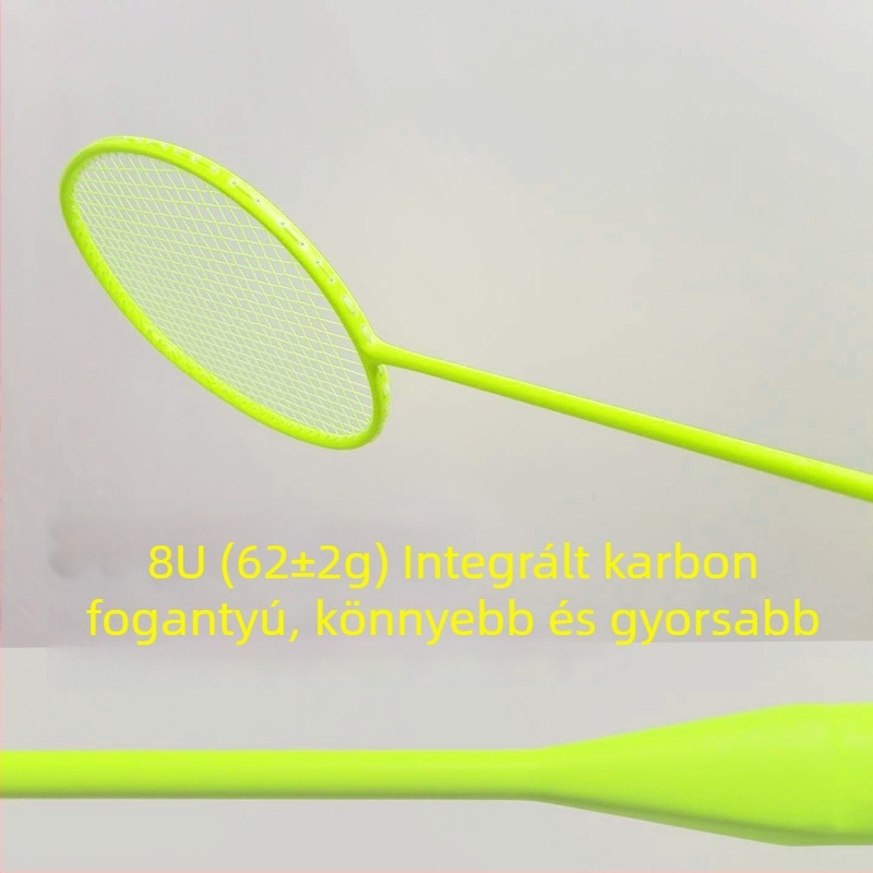 Személyre szabott ultrakönnyű karbon badmintonütő egybeépített nyéllel, 6U–9U méretválaszték
