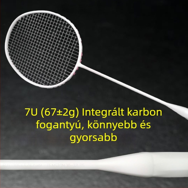 Személyre szabott ultrakönnyű karbon badmintonütő egybeépített nyéllel, 6U–9U méretválaszték