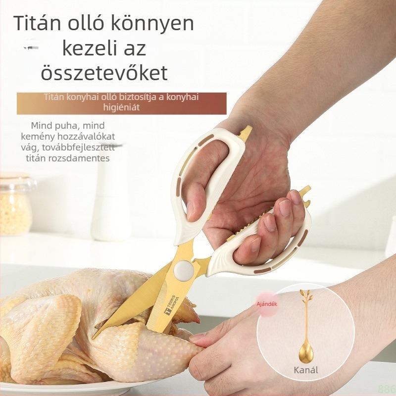 Rozsdamentes acél konyhai ollók – éles, többfunkciós mindennapi használatra