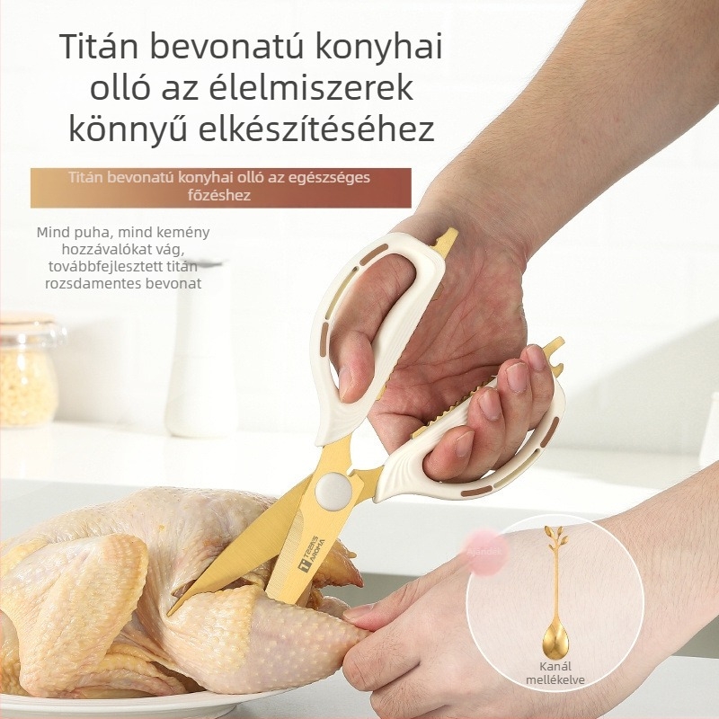 Rozsdamentes acél konyhai ollók – éles, többfunkciós mindennapi használatra