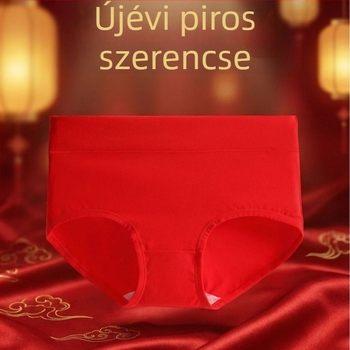 100% pamut női fehérnemű, élénk piros, szerencsés horoszkóni év, plusz méret, antibakteriális, varrás nélküli alsónemű