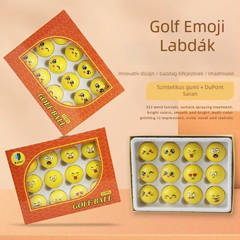 Golf-labda aranyos madár motívummal, kifejező arcú dizájn és élénk grafika, elegáns ajándékcsomagolás, logónyomtatás és személyre szabás elérhető.