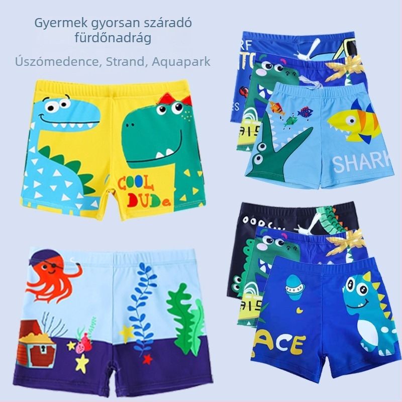 Gyerekeknek készült úszónadrág fiúknak, nyár, boxer stílus, gyorsan száradó