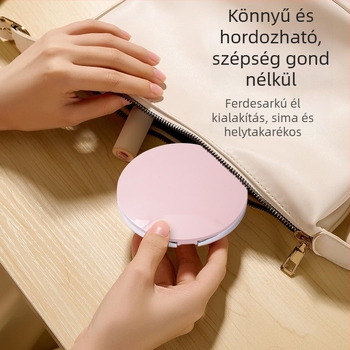 Új mini hordozható LED világító sminktükör, kör alakú, összecsukható