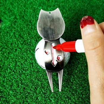 Golf 3 az 1-ben zöld vonaljelző toll, cinkötvözetből, multifunkcionális golf-kiegészítő