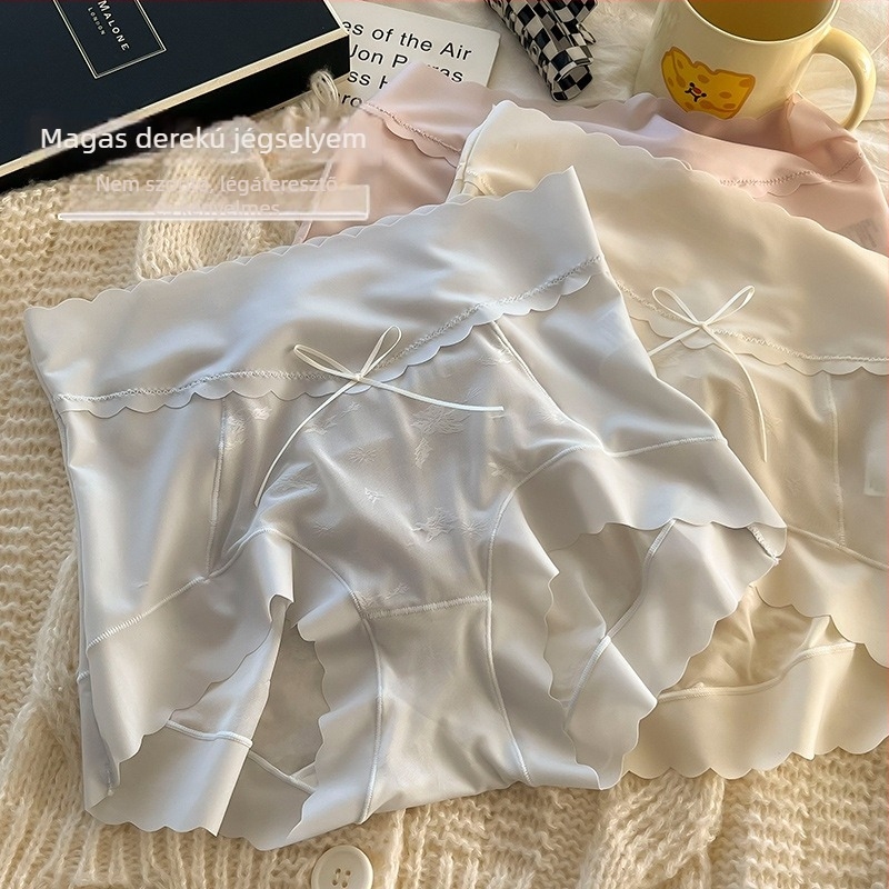 Magas derekú női alsónemű, pocakkontrollal és csípőemeléssel, lélegző Ice Silk anyagból, Morandi színek, minimalist stílus masnival